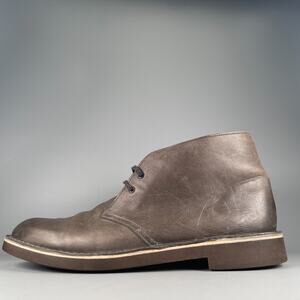 Clarks Bushacre Mens Size 13 Gray Leather Chukka Ankle Boots Lace Up Casual GUC